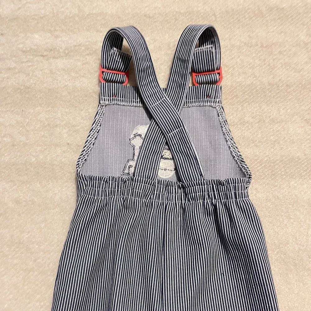 Vintage Carters Boys Overalls‎ 18 Months Blue Stripe Train Conductor Made in USA